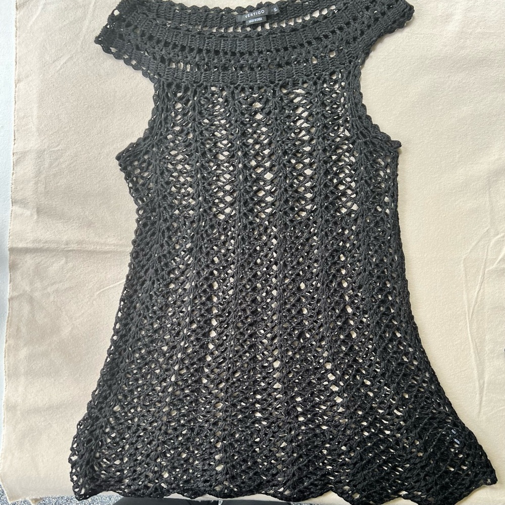 Black crochet top